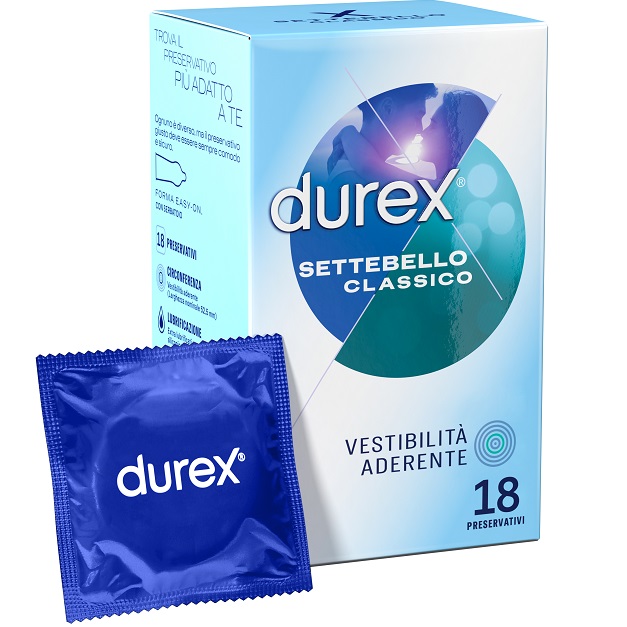 Preservativi DUREX SETTEBELLO CLASSICO Scatola Da 18 Pezzi preservativi-durex-settebello-classico-scatola-da-18-pezzi